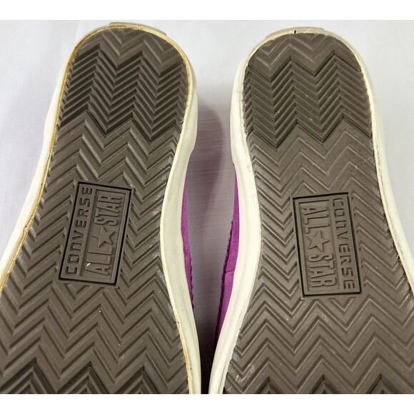 Converse Women's 10 Purple‎ Suede Moccasins Shoes Fringe Boho Festival Flats - Picture 10 of 12